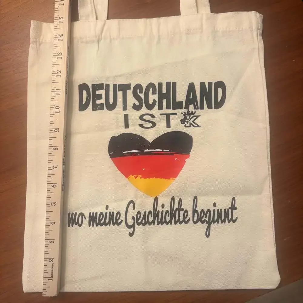 Germany Deutschland Canvas Tote Bag German Flag Heart Travel Canvas Bag NWOT